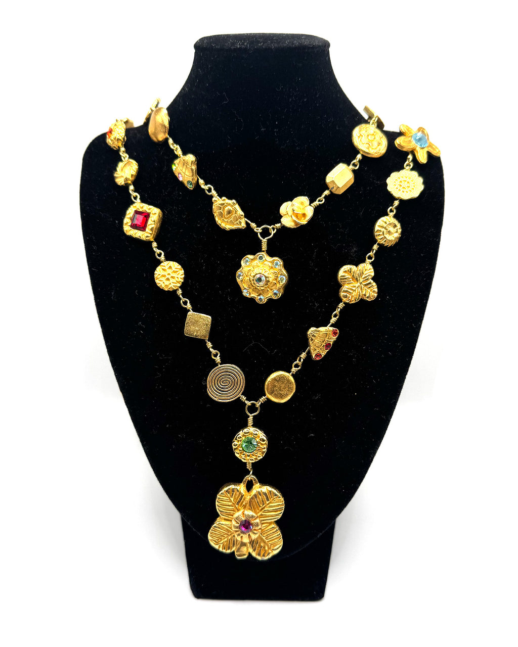 Gold Double Decker Good Luck Necklace