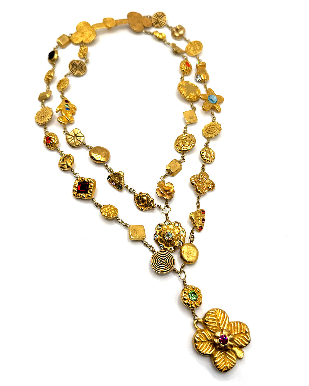 Gold Double Decker Good Luck Necklace