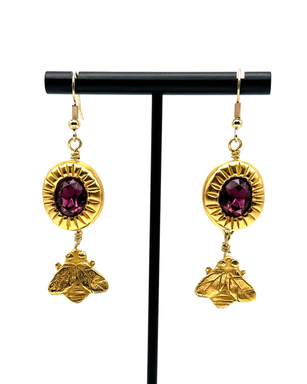 Purple Jewel Bug Earrings