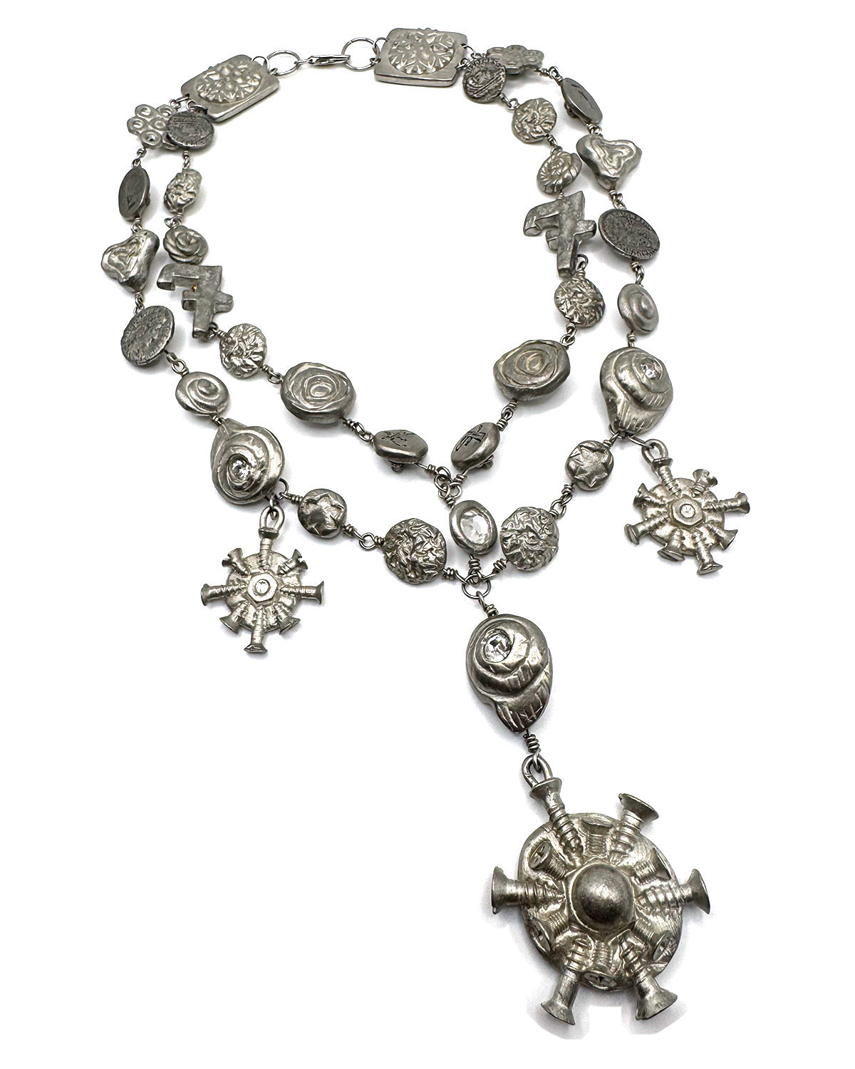 Silver Double Decker Necklace